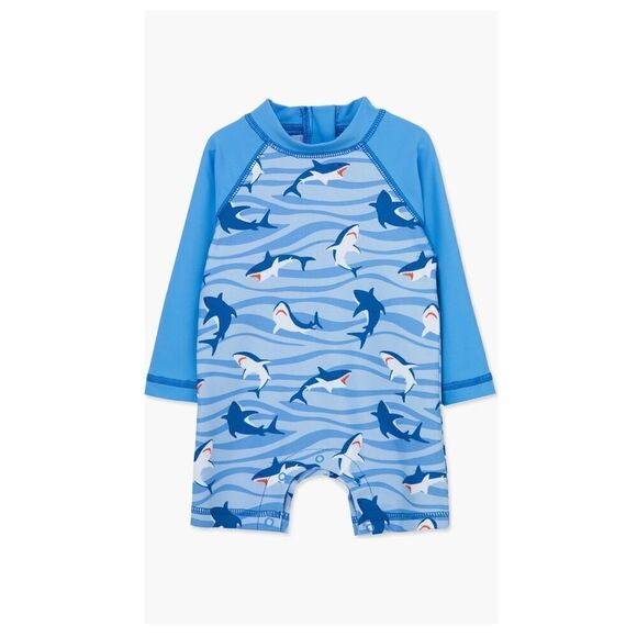 Little Me Shark Long Sleeve One Piece Swimsuit-NWT - Picture 1 of 2